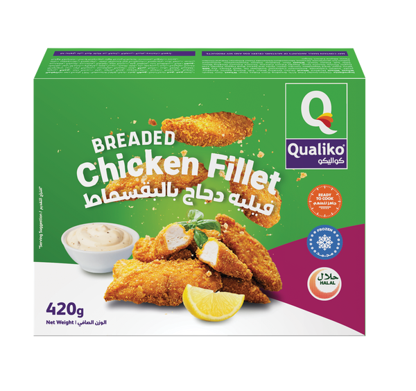Qualiko Frozen Breaded Chicken Fillet  - 420gm