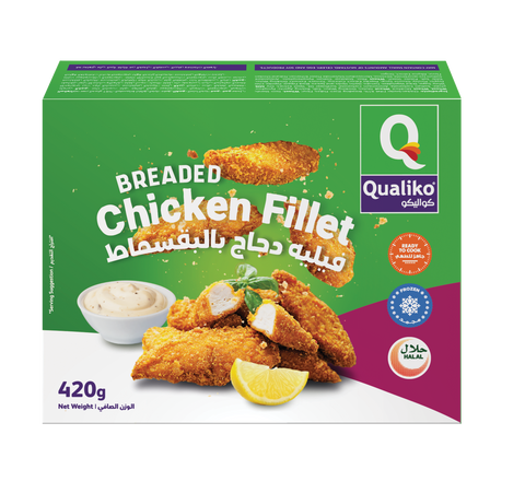 Qualiko Frozen Breaded Chicken Fillet  - 420gm