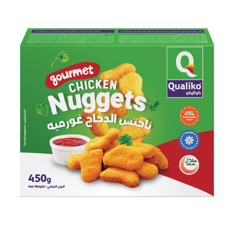 Qualiko Frozen  Gourmet Chicken Nuggets IQF - 450 gm