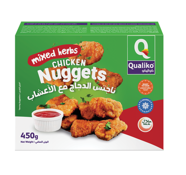 Qualiko Frozen  Mixed Herbs Chicken Nuggets IQF - 450 gm
