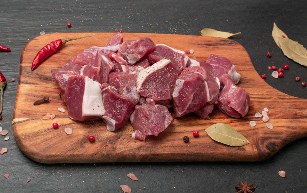 Mutton Leg Bone Less Fresh Pakistan Mutton Leg Boneless Cubes - 250 gms – Meat.N.More